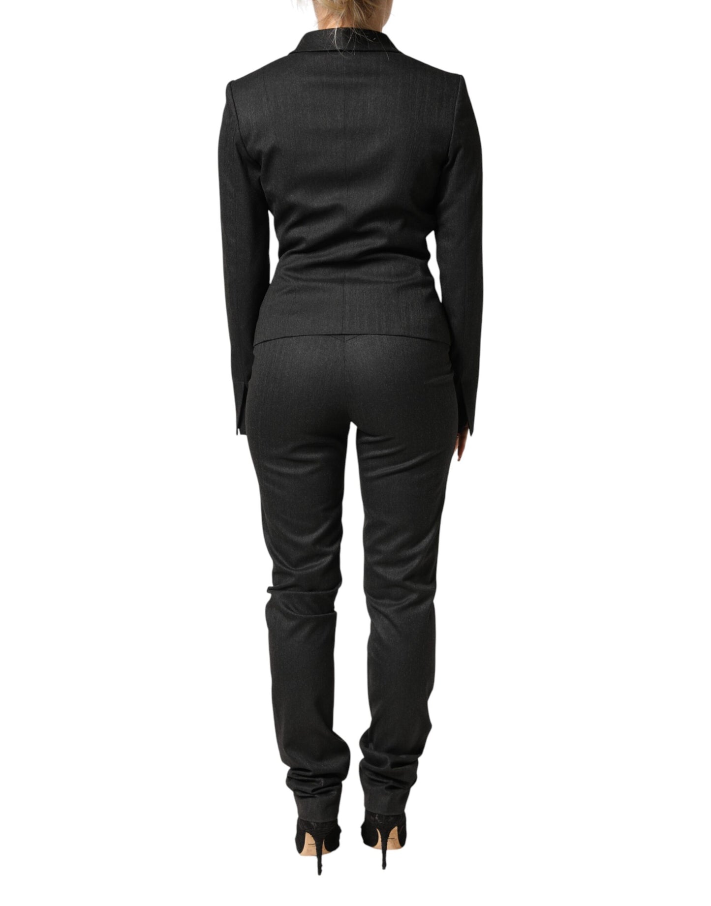Ensemble veste blazer noire croisée pantalon 2 pièces
