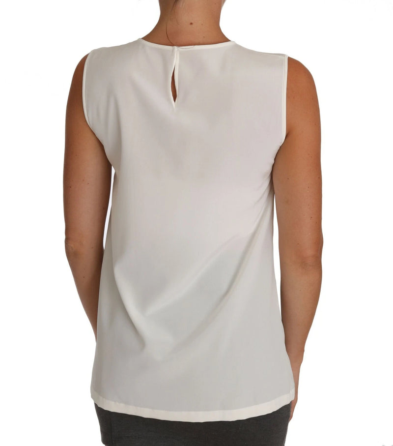 Dolce & Gabbana White Embellished Crystal Sequin Fairy Top