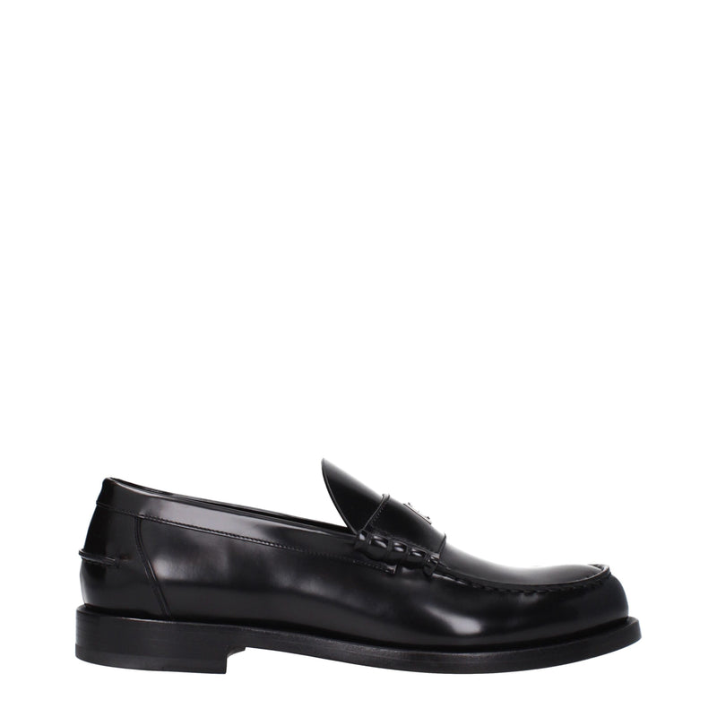 Givenchy Black Leather Slip-On Loafers for Men