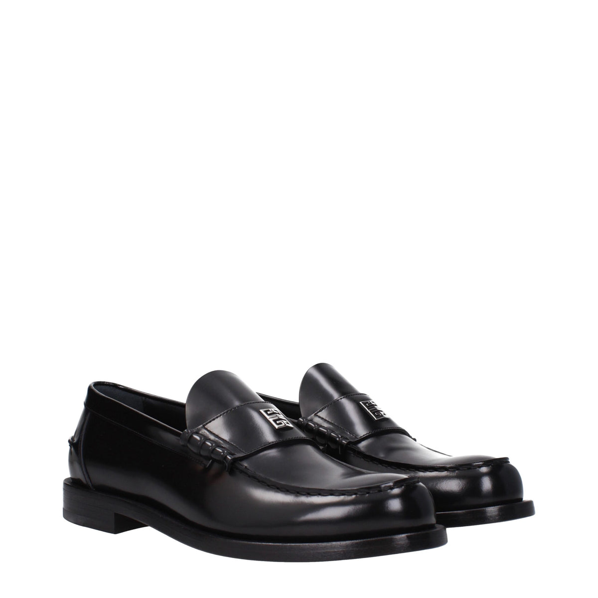 Givenchy Black Leather Slip-On Loafers for Men