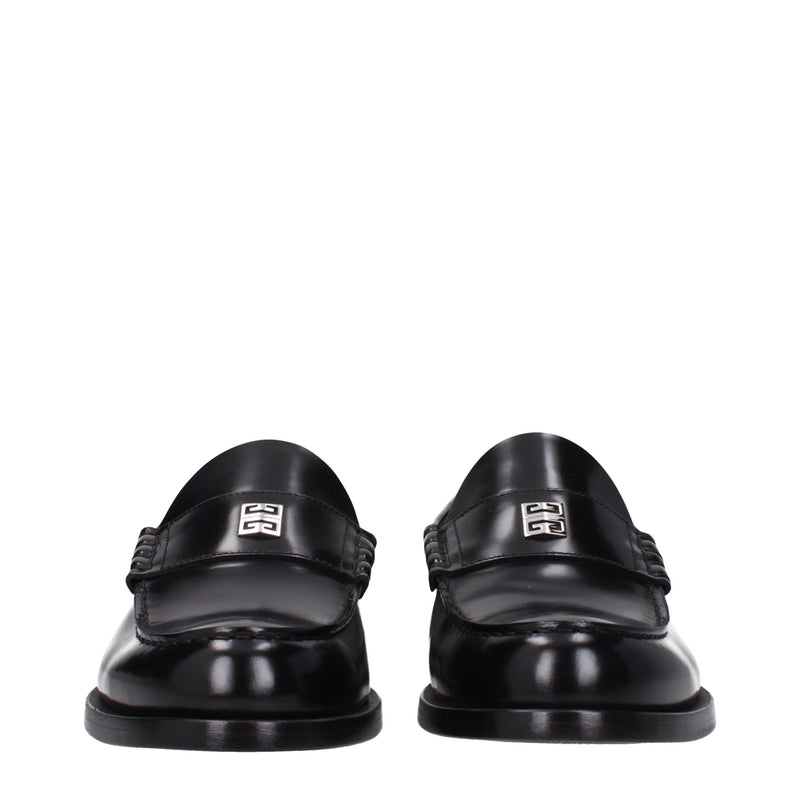 Givenchy Black Leather Slip-On Loafers for Men