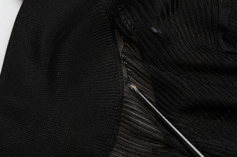 Dolce & Gabbana Black Viscose Turtle Neck Pullover Top