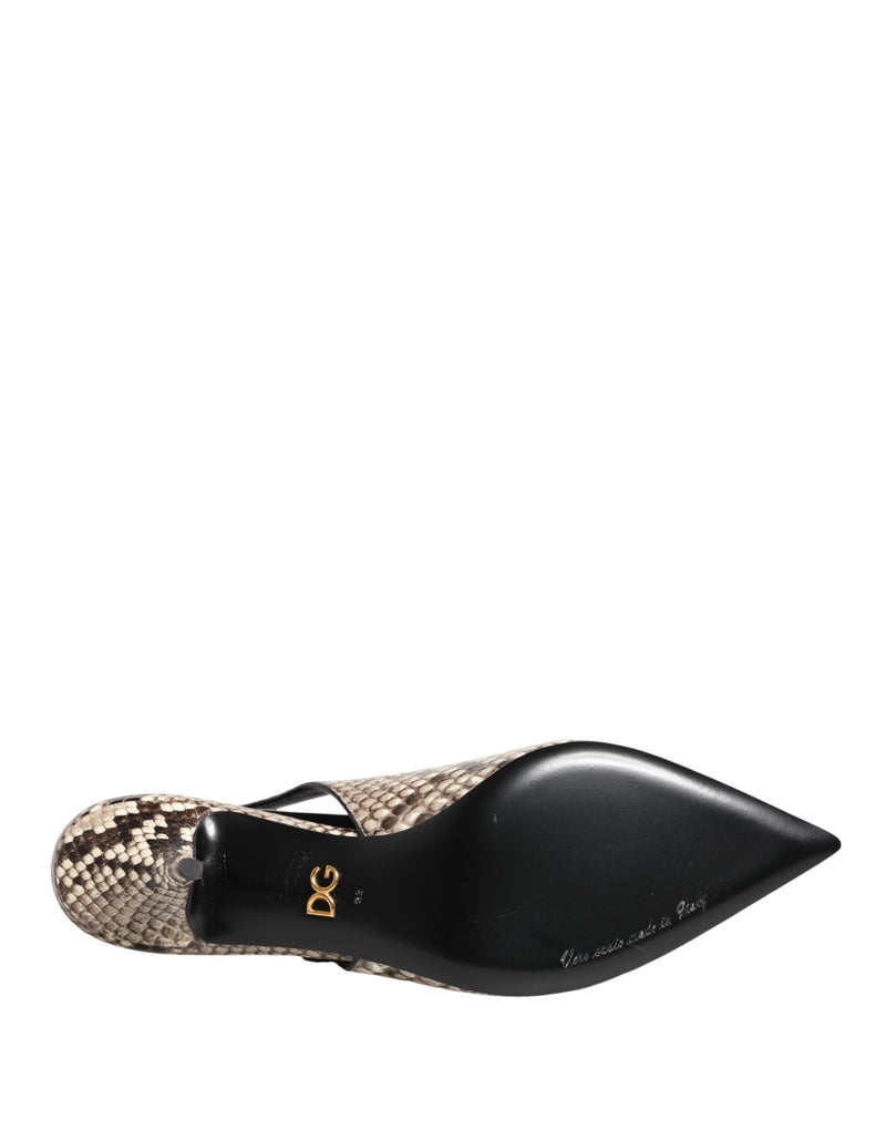 Dolce & Gabbana Multicolor Leather Slingback Heels