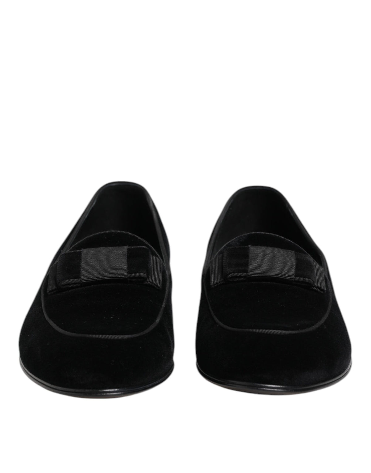 Dolce & Gabbana Black Velvet Slip On Loafers for Men