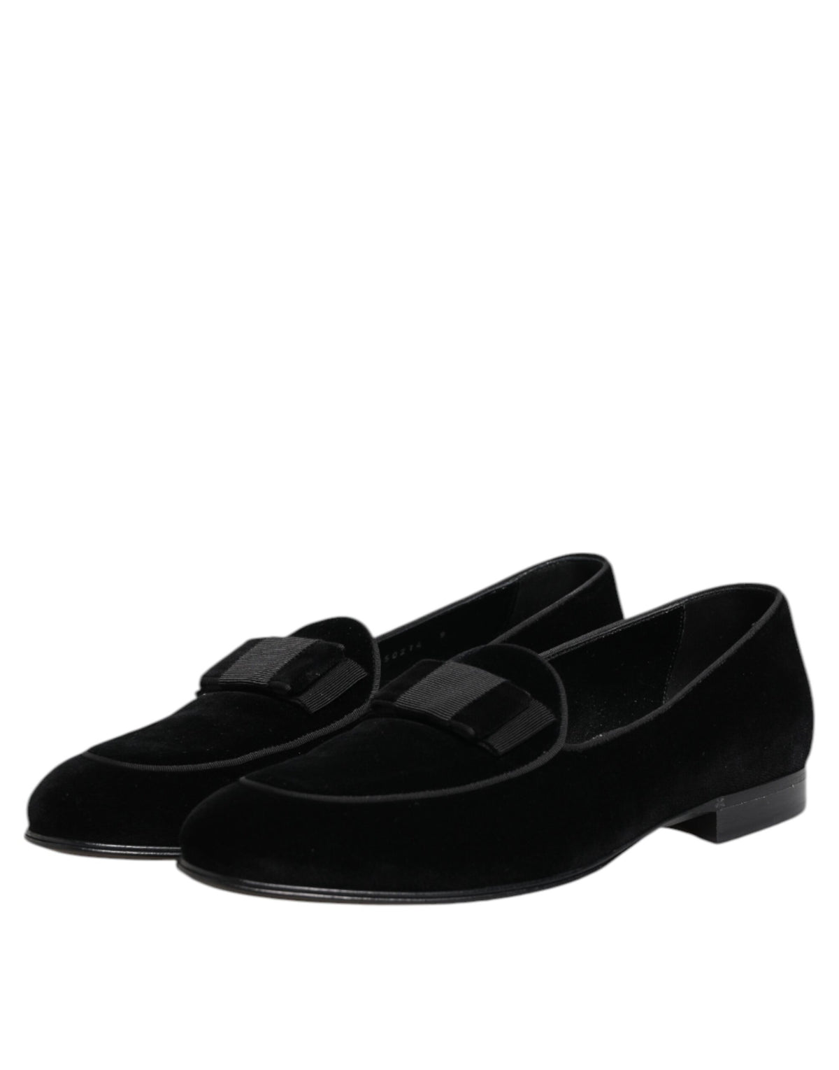 Dolce & Gabbana Black Velvet Slip On Loafers for Men