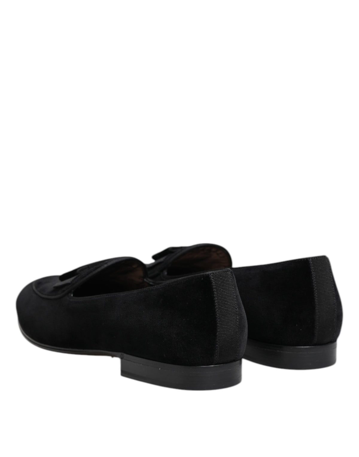 Dolce & Gabbana Black Velvet Slip On Loafers for Men