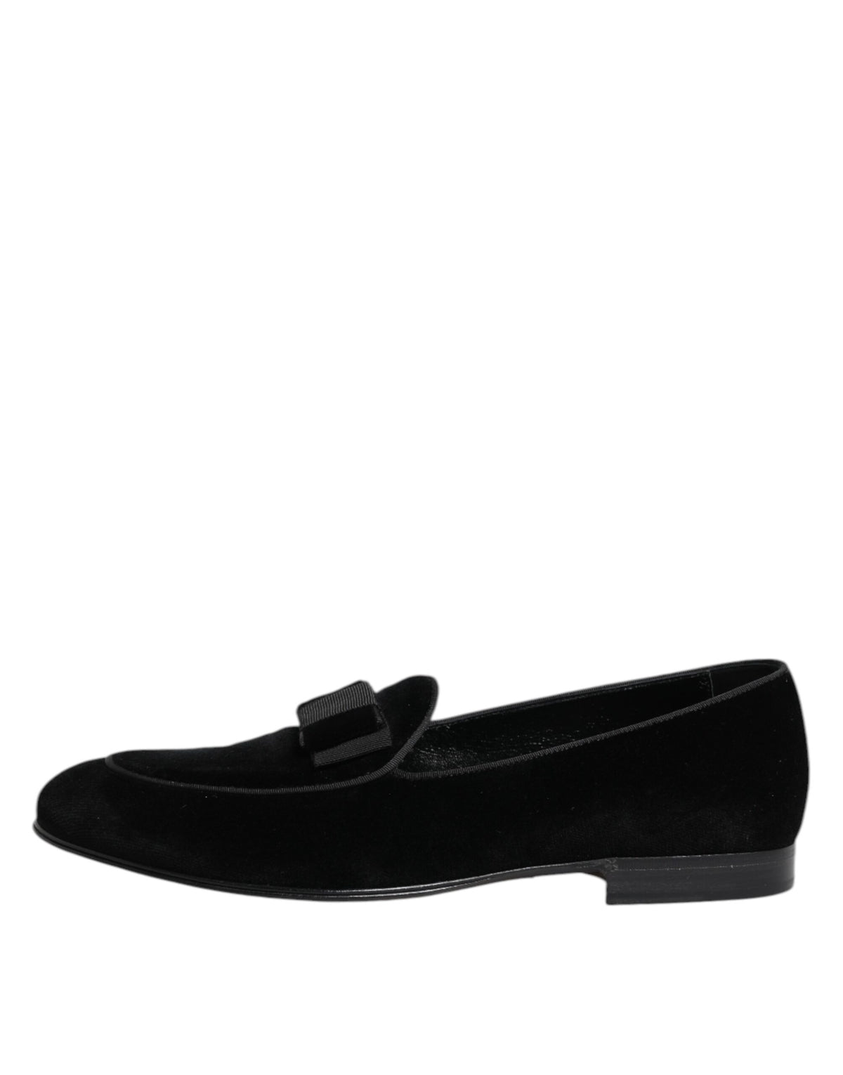 Dolce & Gabbana Black Velvet Slip On Loafers for Men