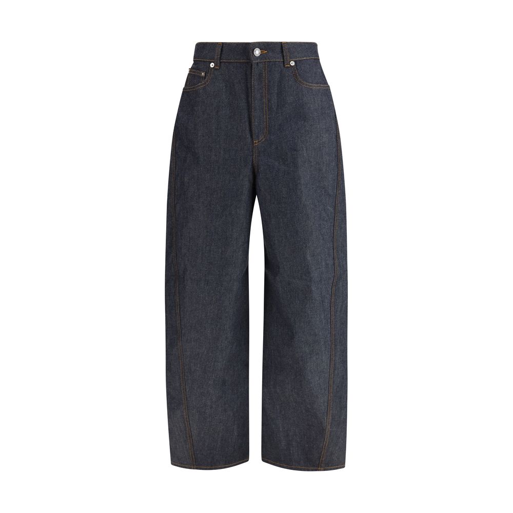Givenchy Blue Cotton Casual Pants - Raw Cocoon Design