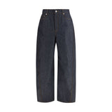 Givenchy Blue Cotton Casual Pants - Raw Cocoon Design