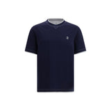 Brunello Cucinelli T-Shirt en Coton Bleu - Élégance Décontractée