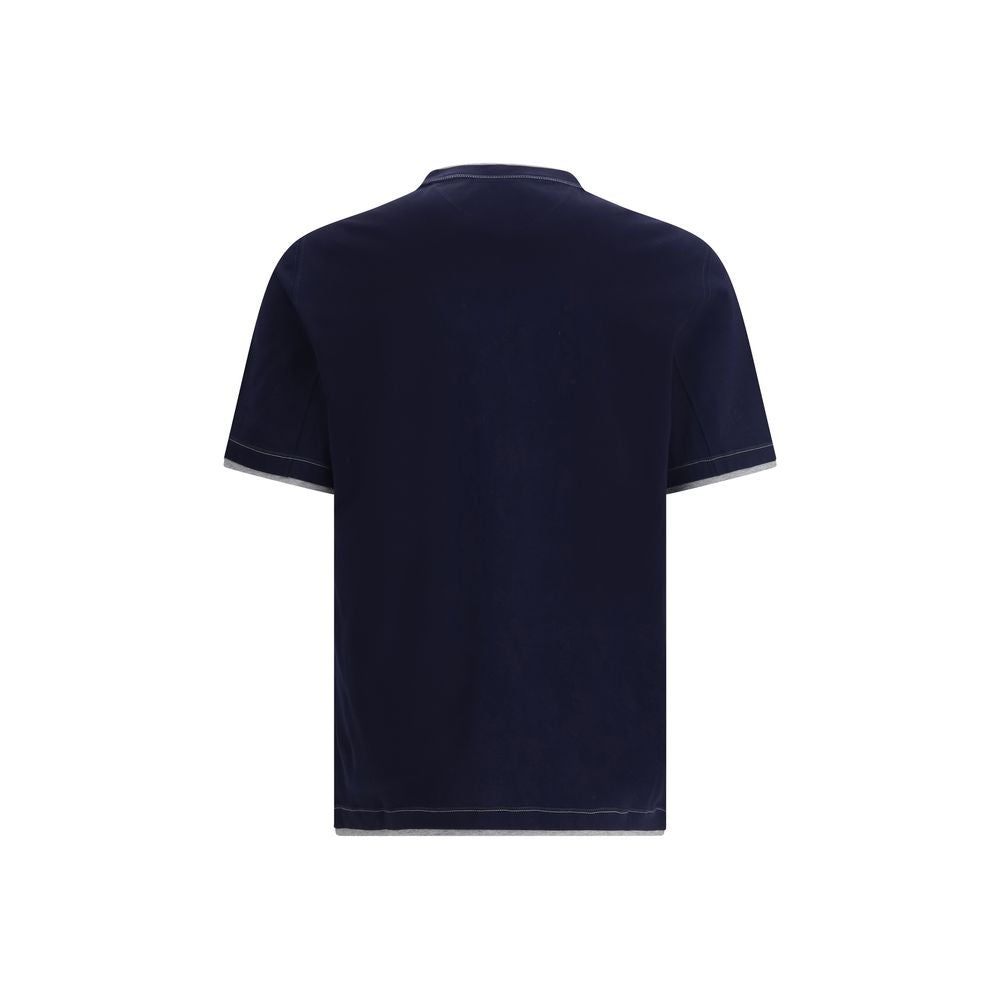 Brunello Cucinelli T-Shirt en Coton Bleu - Élégance Décontractée