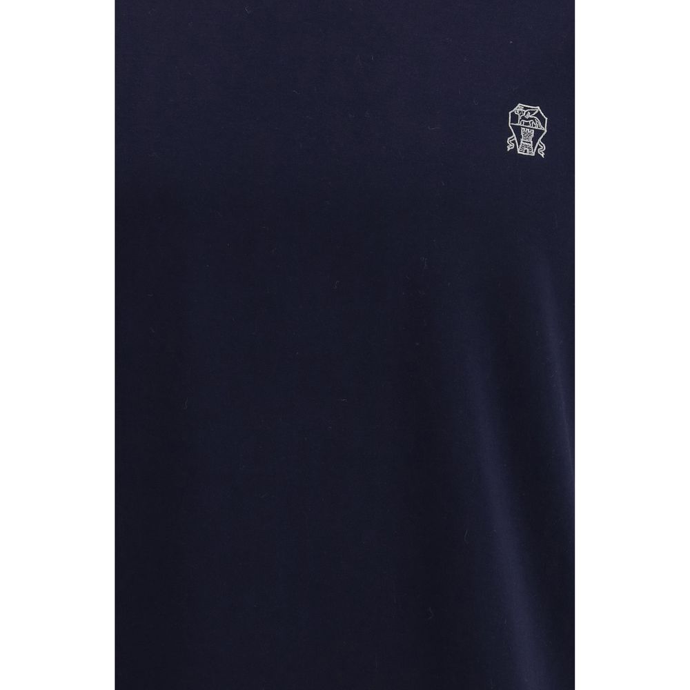 Brunello Cucinelli T-Shirt en Coton Bleu - Élégance Décontractée