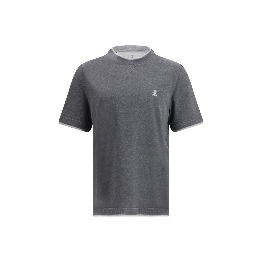 Brunello Cucinelli T-shirt en coton gris pour un style décontracté
