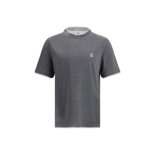Brunello Cucinelli Gray Cotton Sportswear T-Shirt