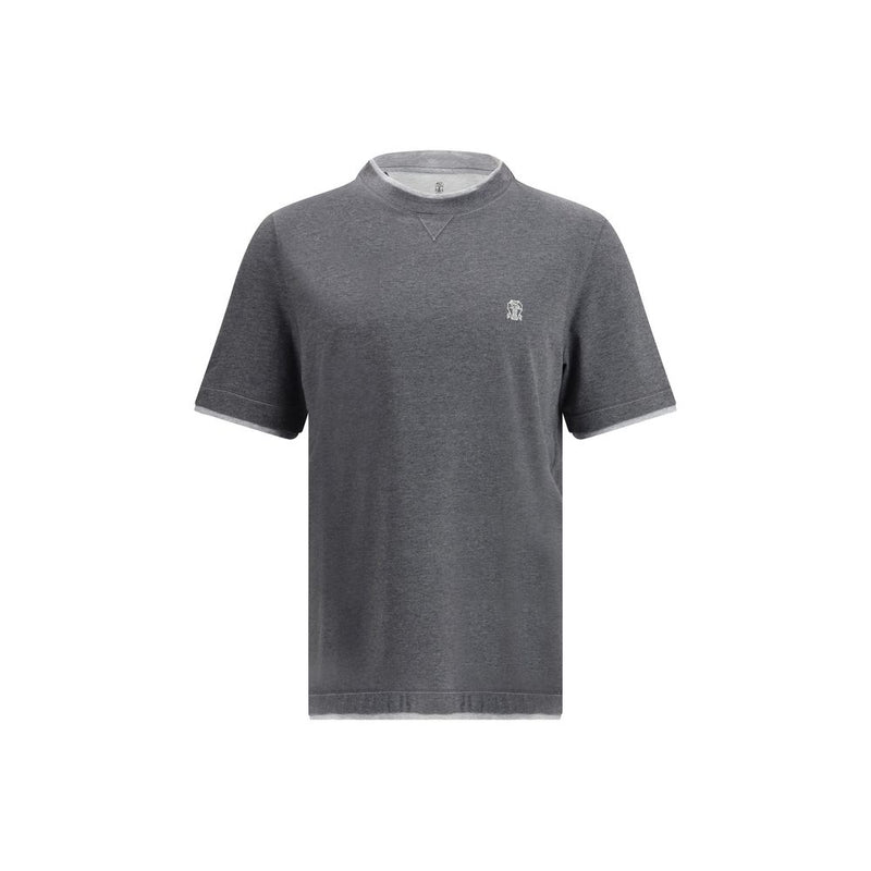 Brunello Cucinelli Gray Cotton Sportswear T-Shirt