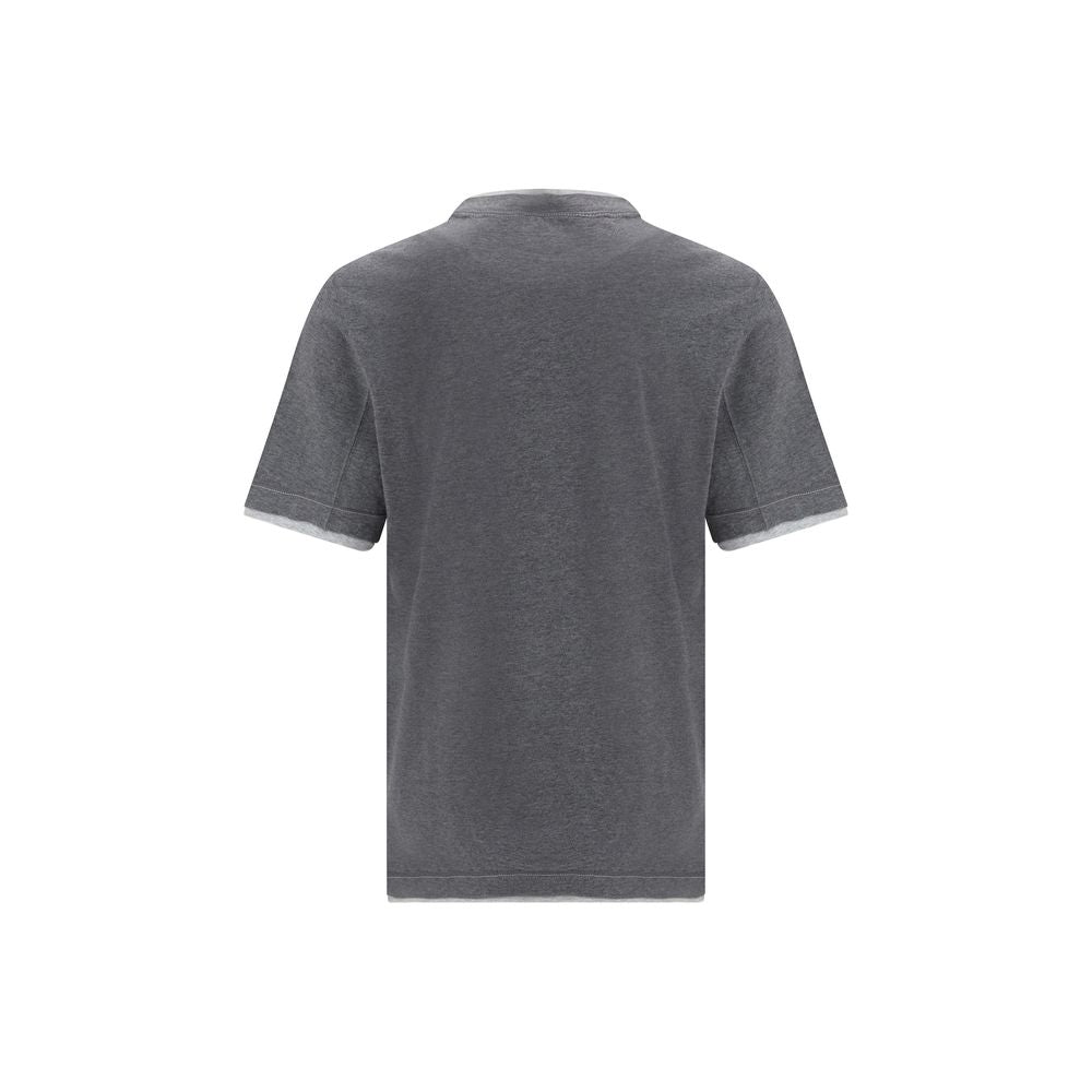 Brunello Cucinelli T-shirt en coton gris pour un style décontracté