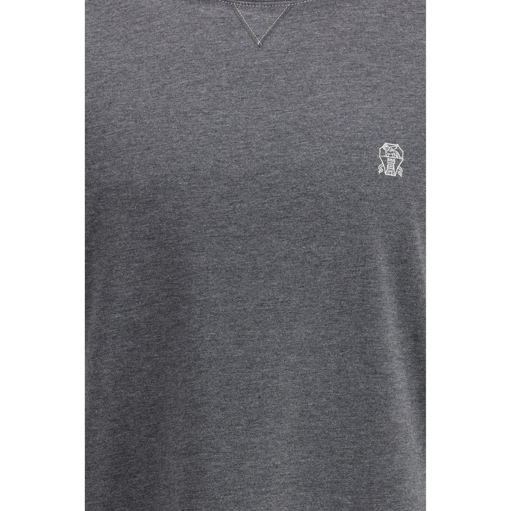 Brunello Cucinelli T-shirt en coton gris pour un style décontracté