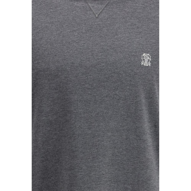 Brunello Cucinelli Gray Cotton Sportswear T-Shirt