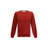 Brunello Cucinelli Red Fleece Wool Sweatshirt - Regular Fit