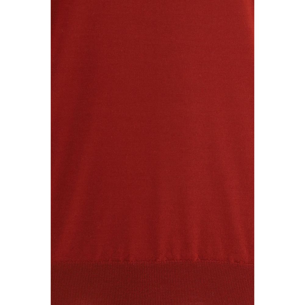 Brunello Cucinelli Red Fleece Wool Sweatshirt - Regular Fit