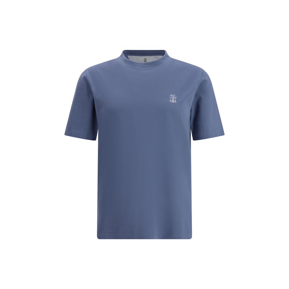 Brunello Cucinelli T-Shirt en Coton Bleu - Élégance et Confort