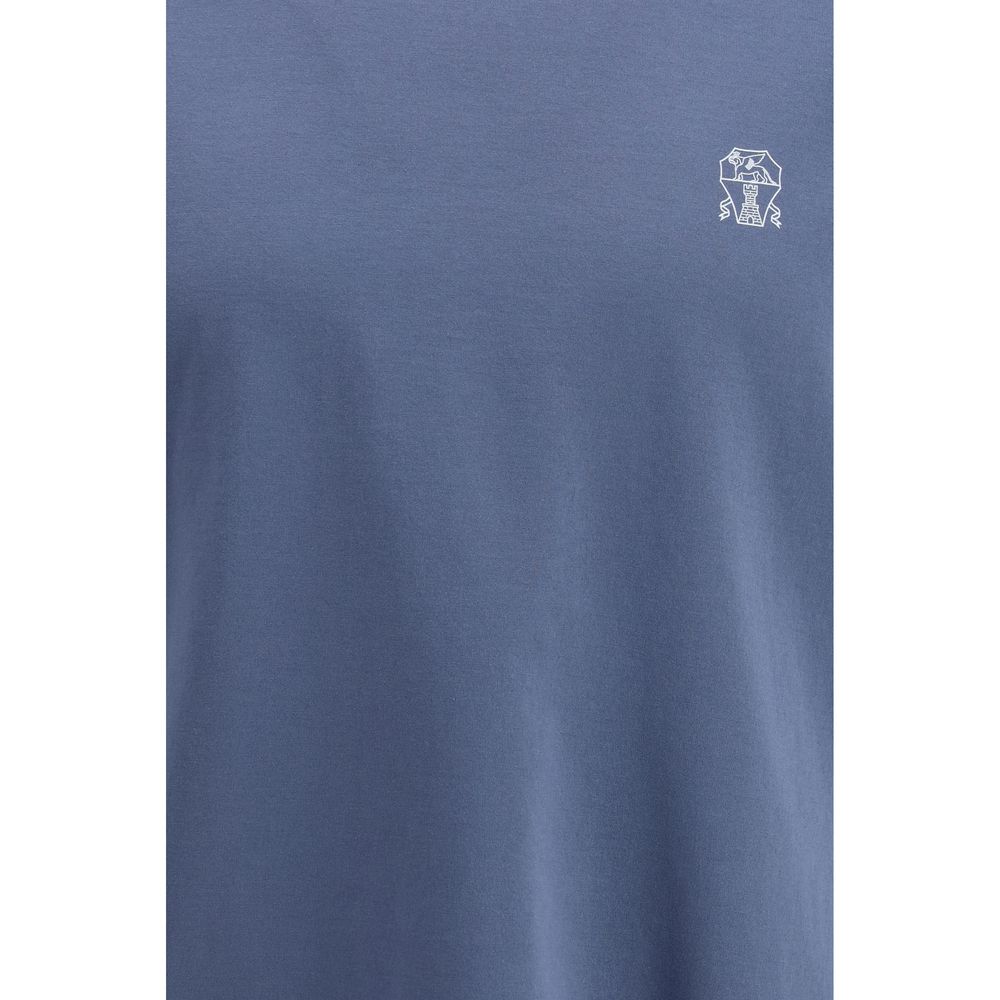 Brunello Cucinelli T-Shirt en Coton Bleu - Élégance et Confort