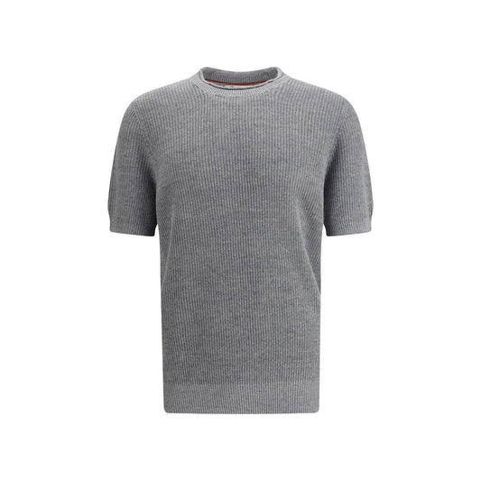 Brunello Cucinelli Gray Linen T-Shirt - SS26