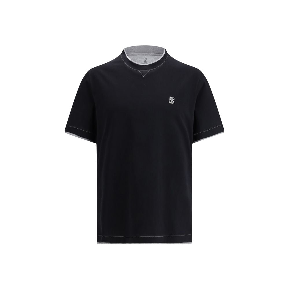 Brunello Cucinelli T-Shirt en Coton Noir - Élégance et Simplicité