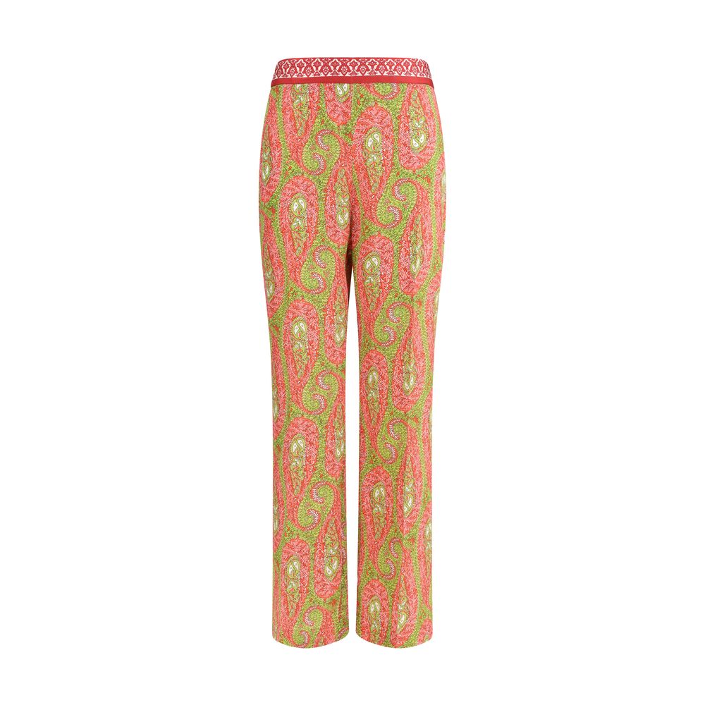 Etro Pantalon Bootcut Multicolore en Polyester avec Imprimé Paisley