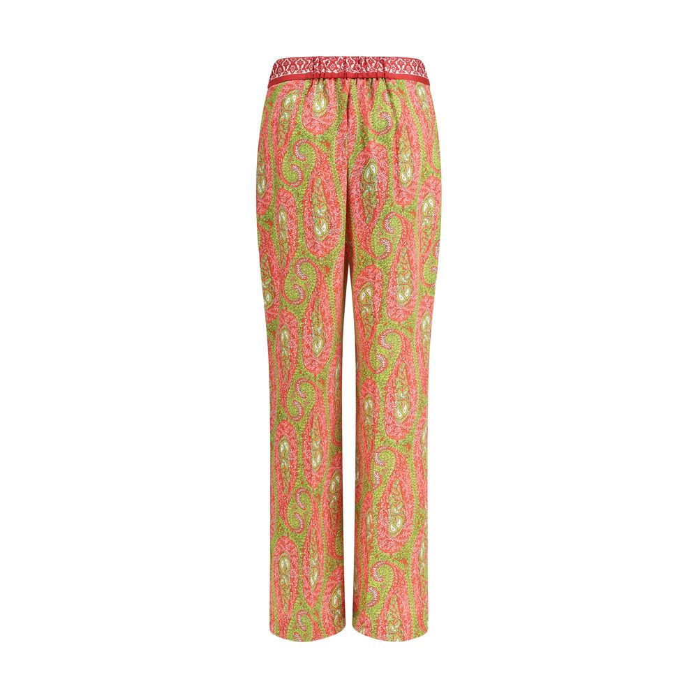 Etro Pantalon Bootcut Multicolore en Polyester avec Imprimé Paisley