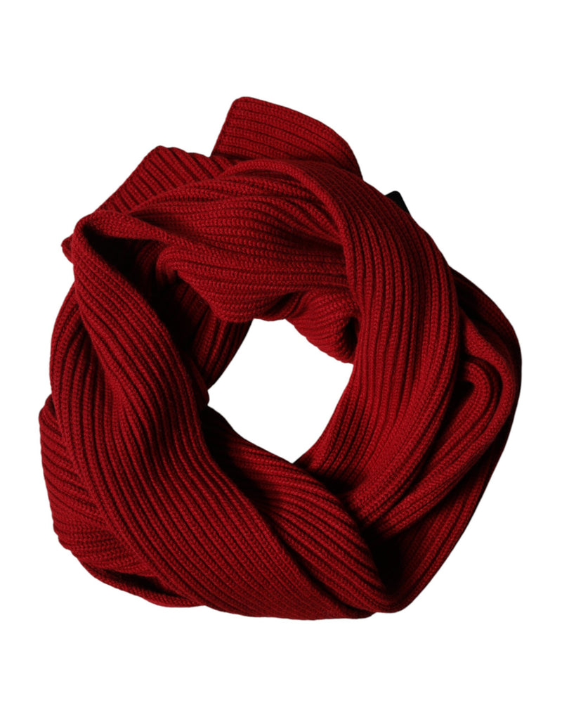 Dolce &amp; Gabbana Châle/Écharpe en laine rouge tricotée pour homme