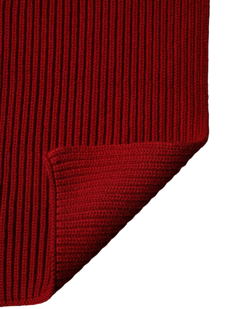 Dolce &amp; Gabbana Châle/Écharpe en laine rouge tricotée pour homme