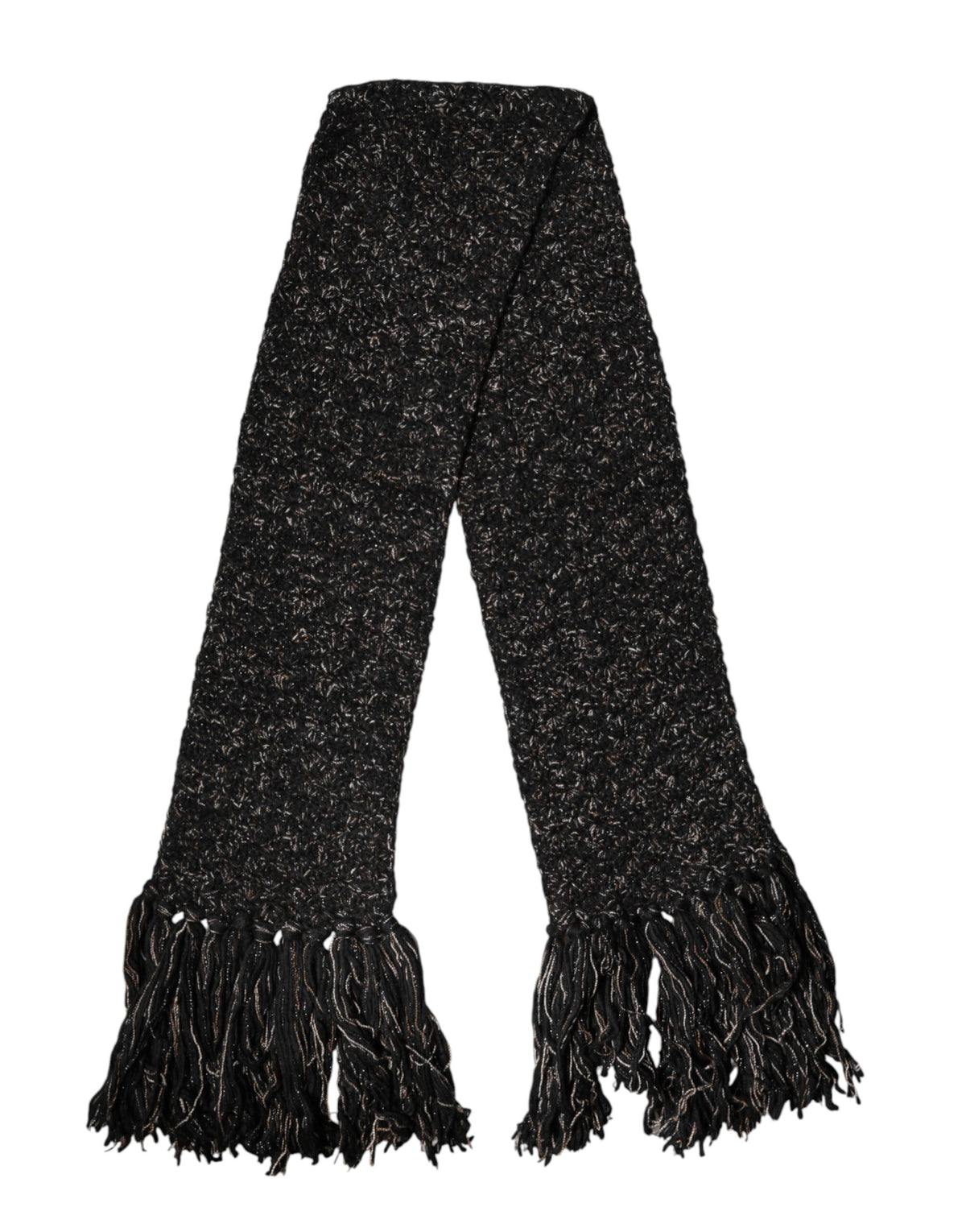 Foulard Dolce &amp; Gabbana en laine noire à franges