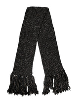 Foulard Dolce &amp; Gabbana en laine noire à franges