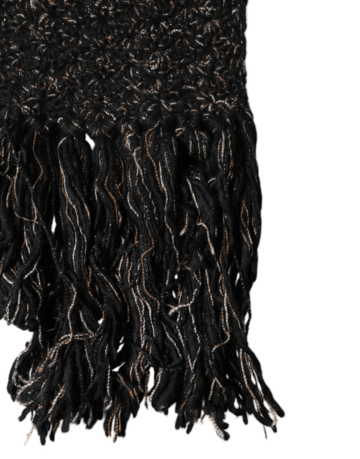 Foulard Dolce &amp; Gabbana en laine noire à franges