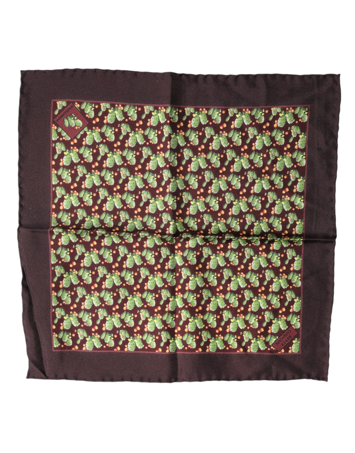 Foulard carré Dolce &amp; Gabbana marron à imprimé cactus