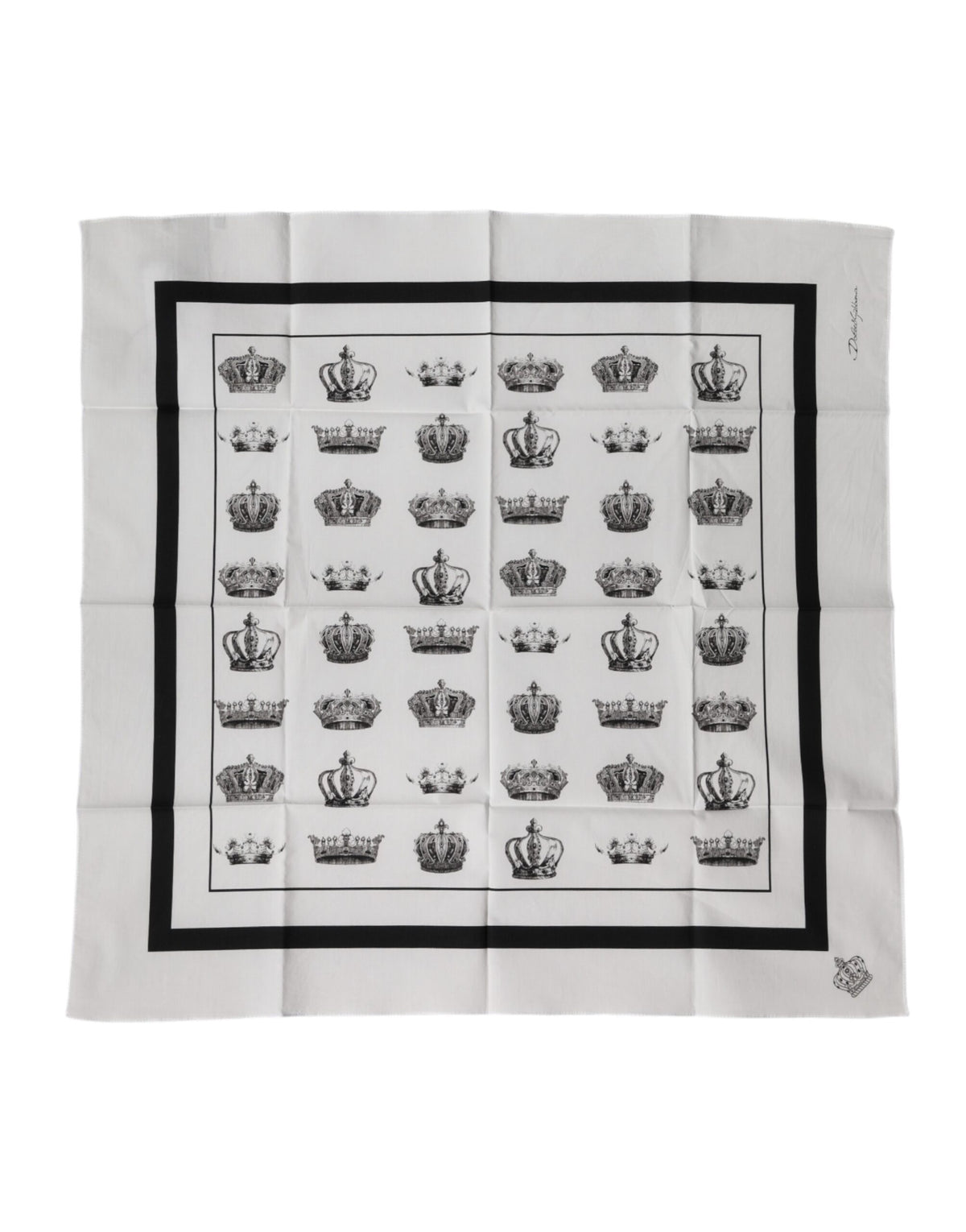 Foulard carré en coton Dolce &amp; Gabbana White Crown