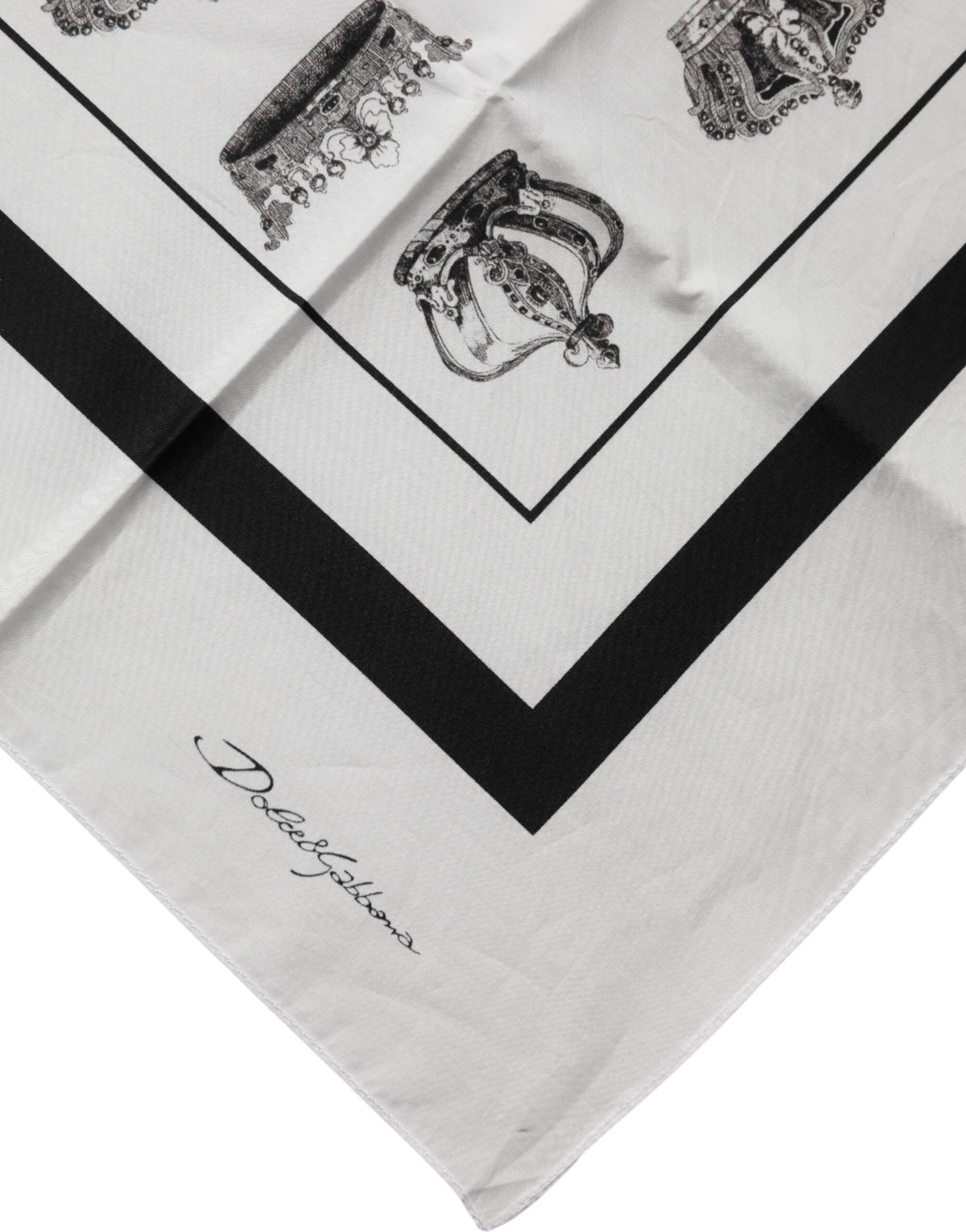 Foulard carré en coton Dolce &amp; Gabbana White Crown