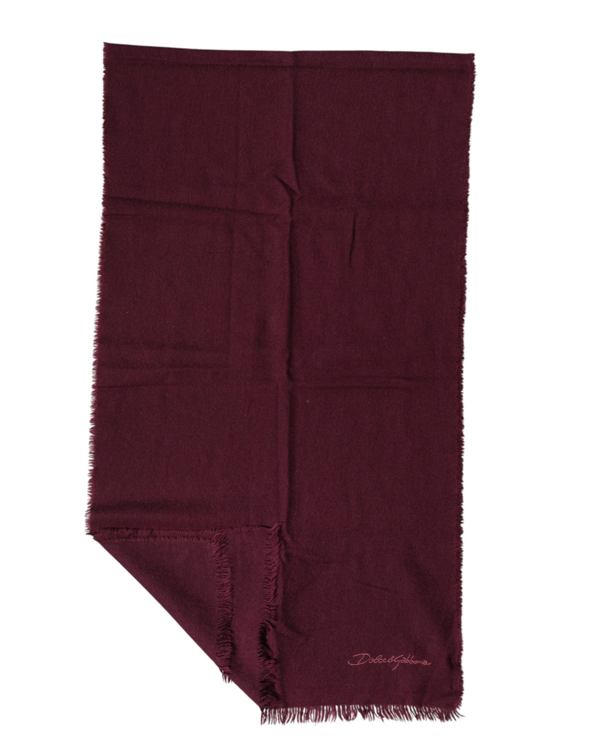 Écharpe châle Dolce &amp; Gabbana en cachemire bordeaux à franges