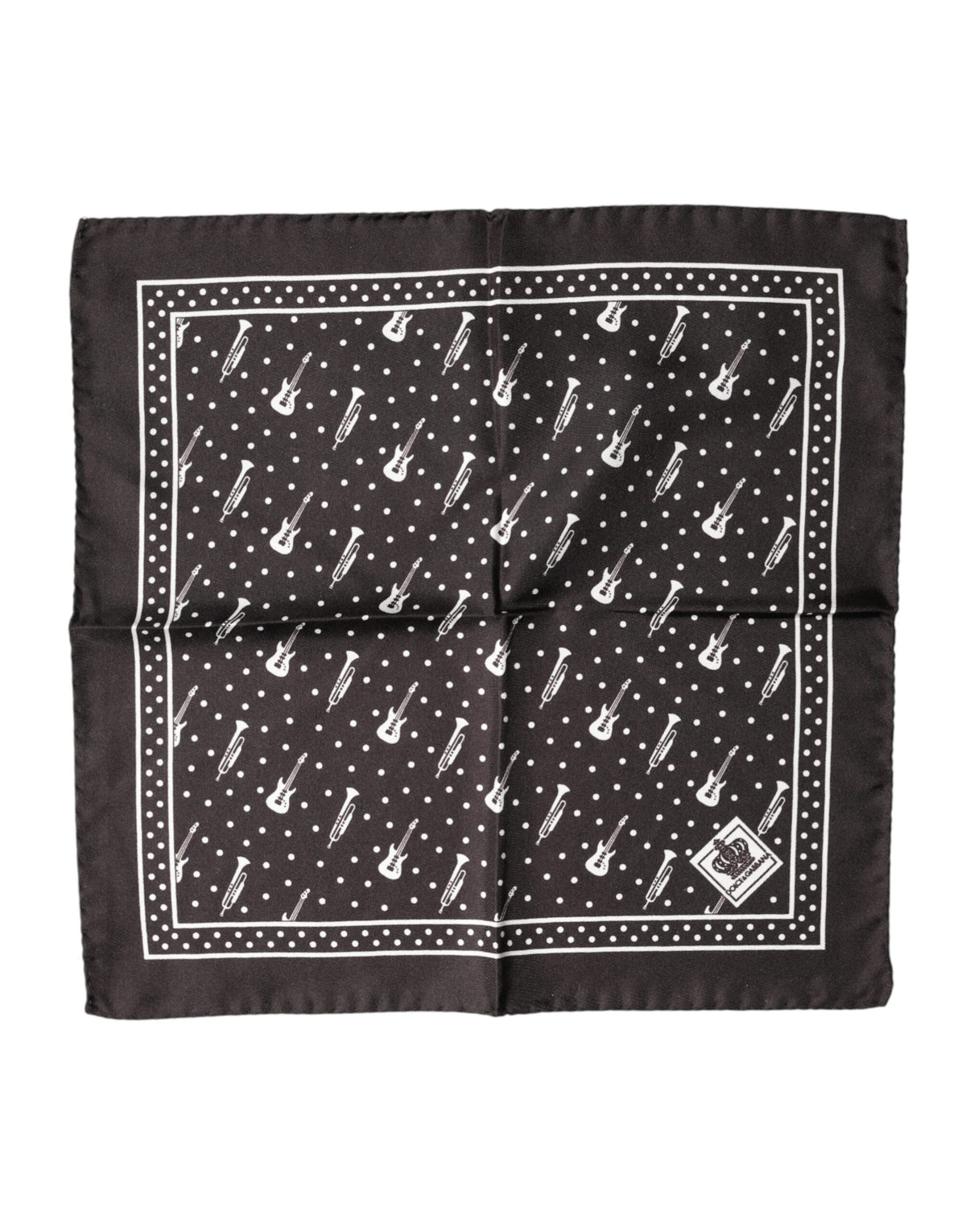 Mouchoir Dolce &amp; Gabbana noir à motif guitare et trompette pour homme