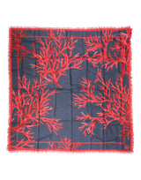 Foulard carré Dolce &amp; Gabbana imprimé corail bleu et rouge pour homme