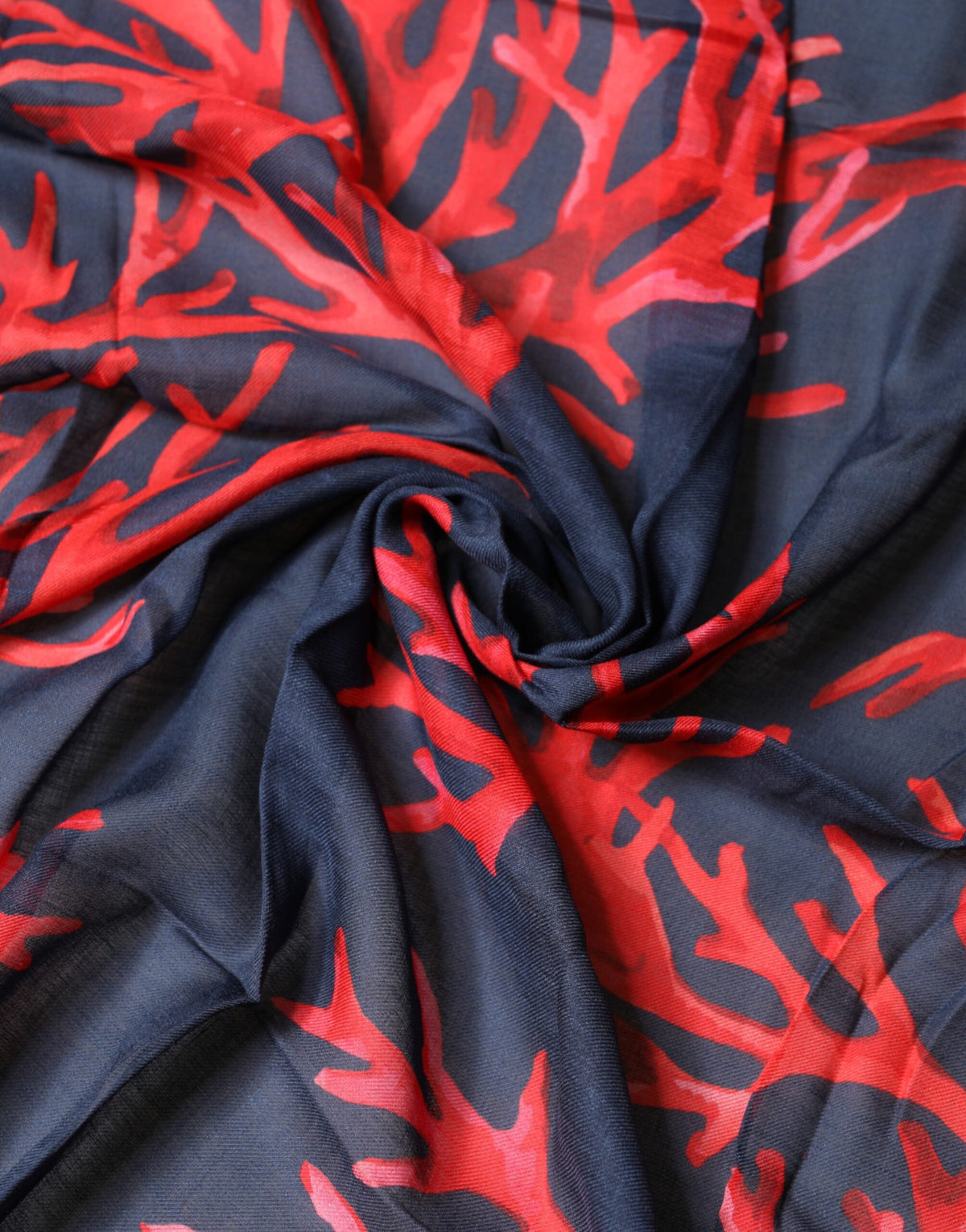 Foulard carré Dolce &amp; Gabbana imprimé corail bleu et rouge pour homme