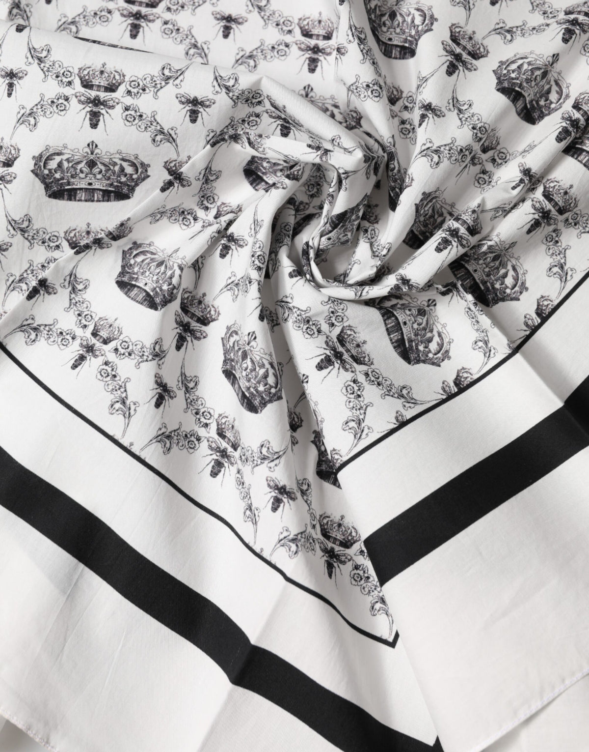 Foulard carré en coton Dolce &amp; Gabbana White Crown pour homme