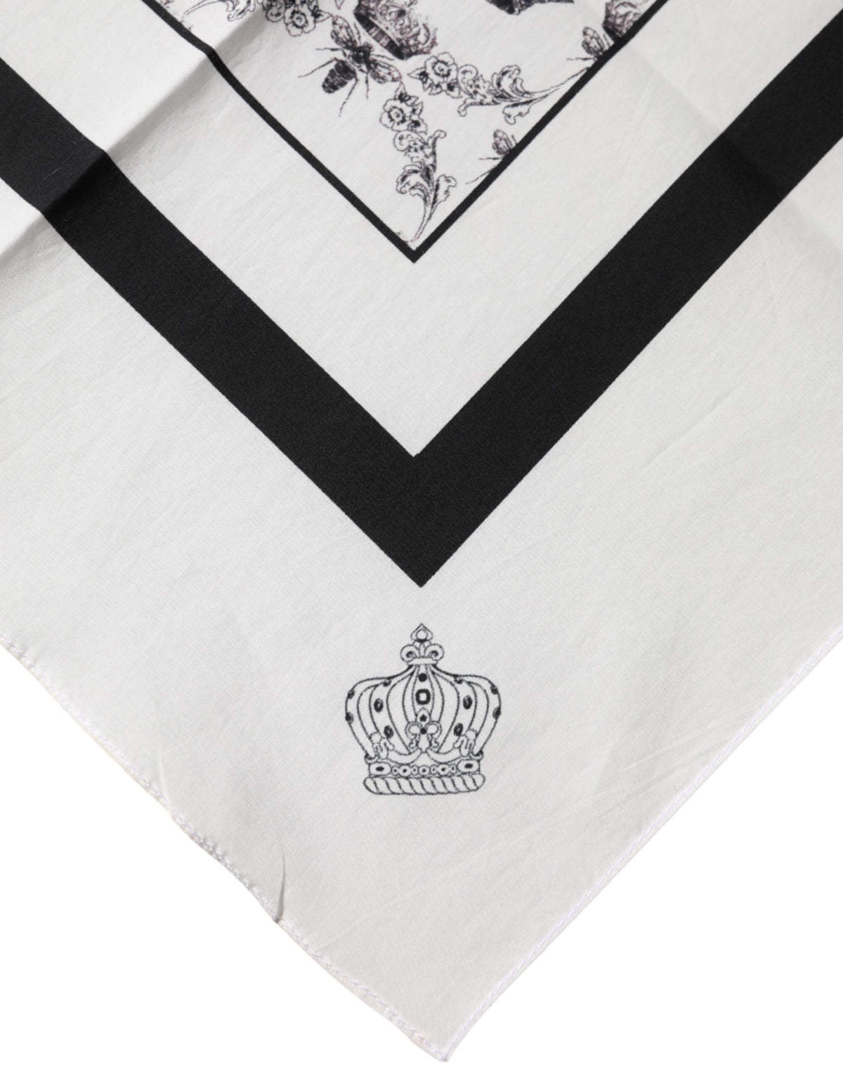 Foulard carré en coton Dolce &amp; Gabbana White Crown pour homme