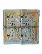 Dolce & Gabbana Blue Jazz Club Square Handkerchief Scarf