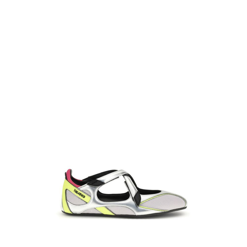 The Attico Silver Polyurethane Ballet Flats - Élégance et Confort