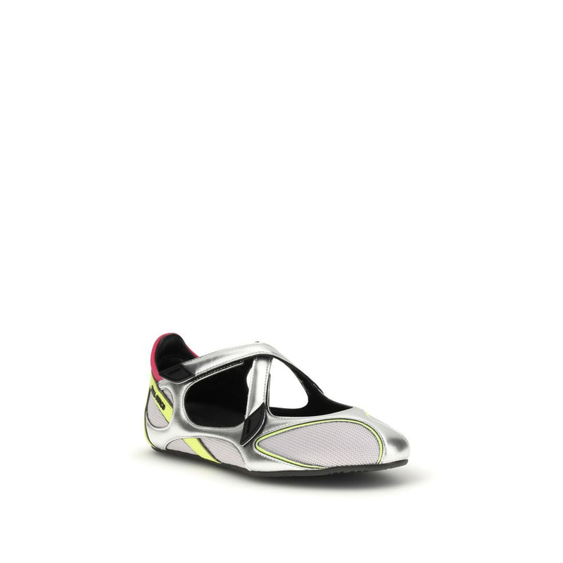 The Attico Silver Polyurethane Ballet Flats - Élégance et Confort