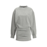 The Attico Gray Cotton Mini Dress with Pleating