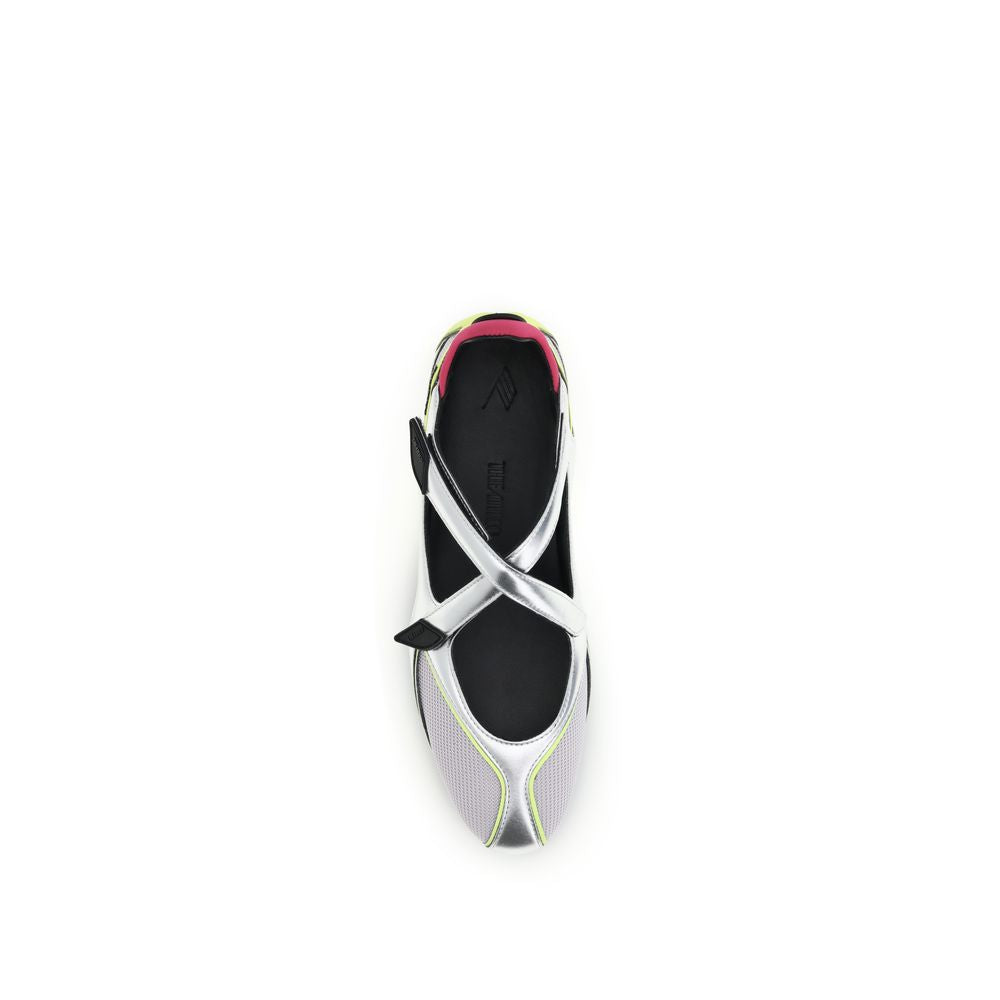 The Attico Silver Polyurethane Ballet Flats - Élégance et Confort
