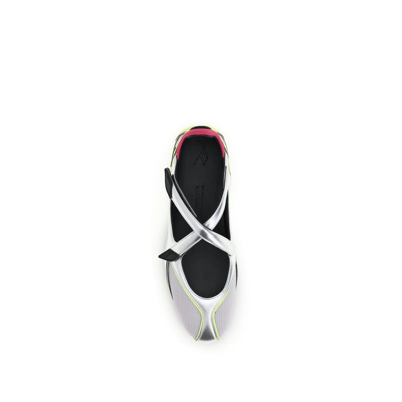 The Attico Silver Polyurethane Ballet Flats - Élégance et Confort
